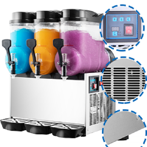 TECSPACE Commercial 1/2/3 Tank 15/30/45L Frozen Drink Slushy Making Machine USA