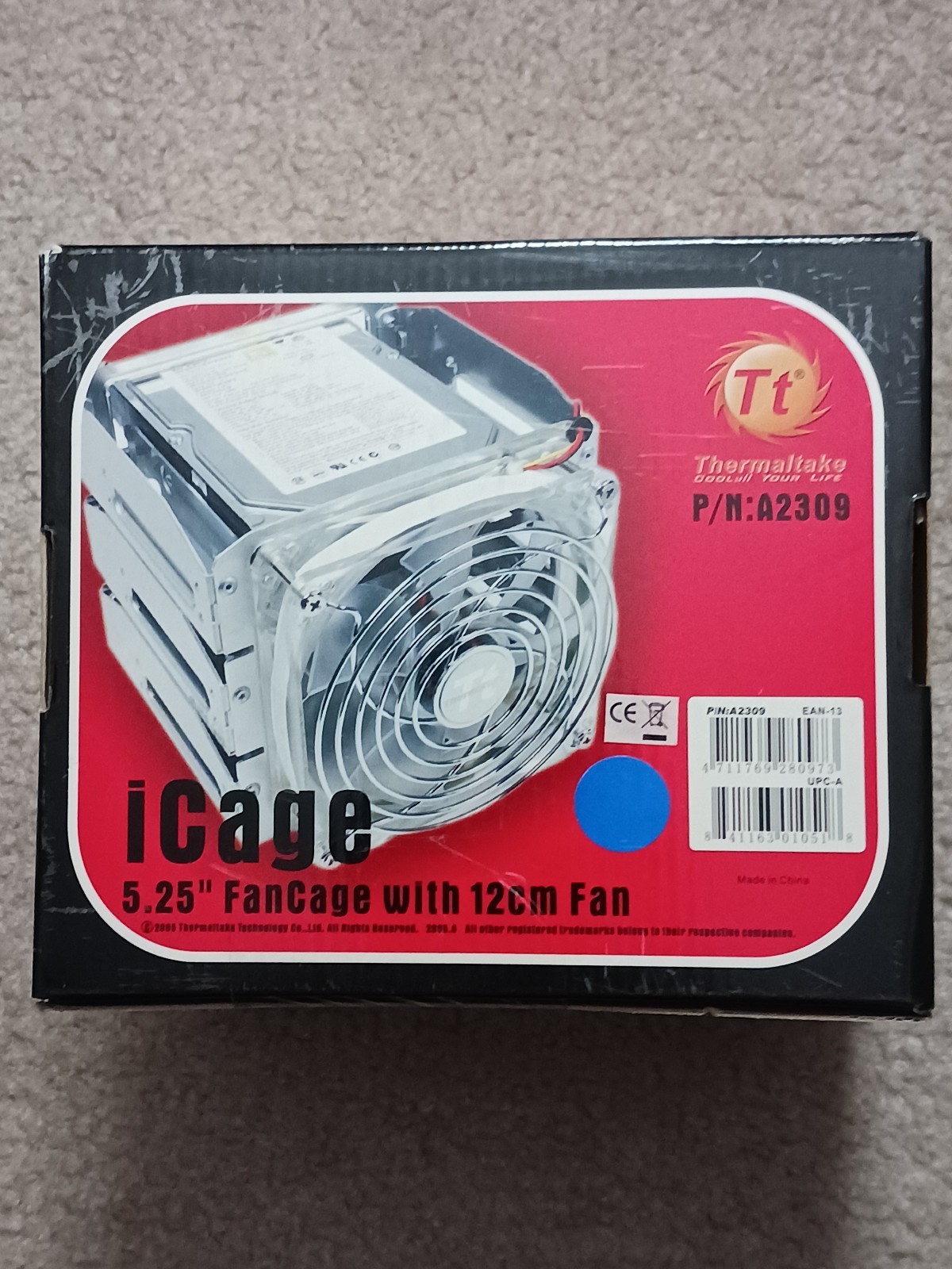 NEW THERMALTAKE iCage A2309 3-Bay HDD/SATA/SSD Drive Cage w/120mm Blue LED Fan