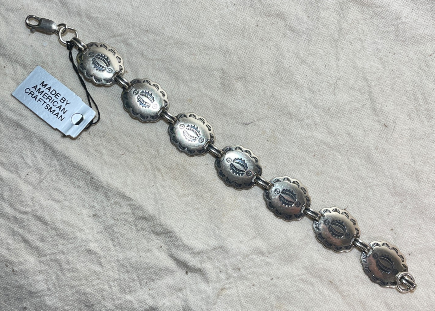 VTG 15.4g Sunrise Sterling Silver Concho Style Bracelet .925 American Made #3