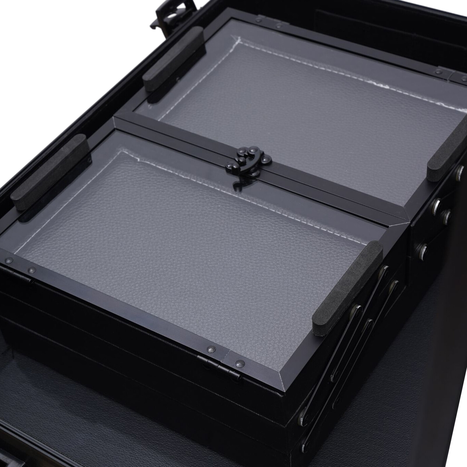 Pro Rolling Makeup Case Travel Cosmetic Trolley Organizer With LED Light Mirror