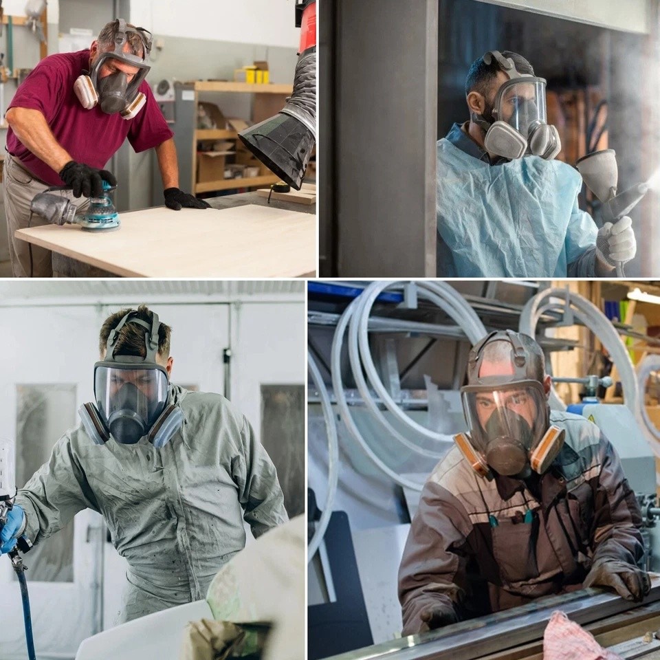 Full Face Gas Mask Painting Spraying Respirator w/Filters for 6800 Facepiece US