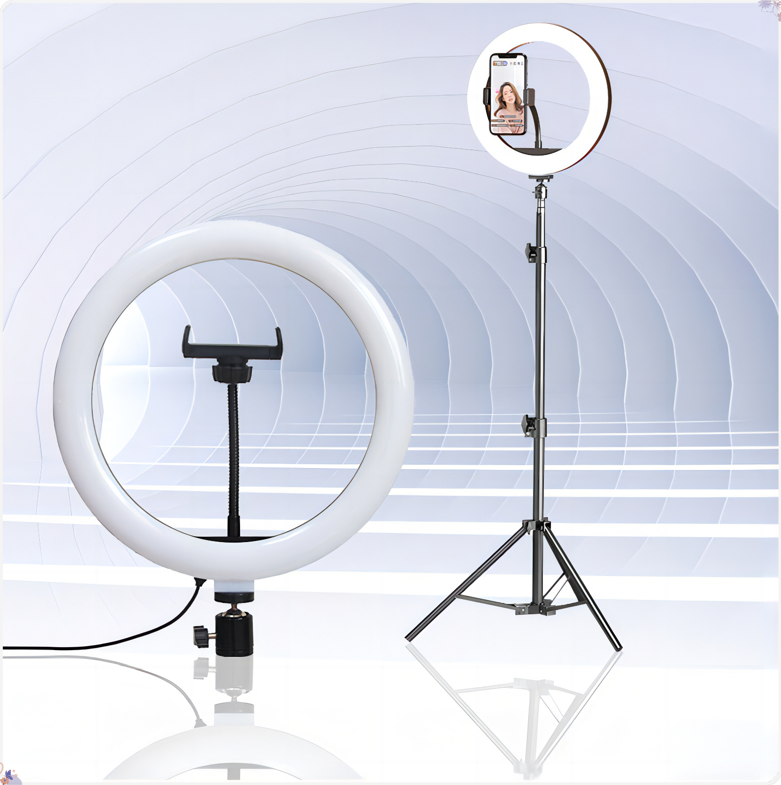 8-Inch Ring Light with 53-Inch Tripod, USB Powered, Phone Holder for Streaming..