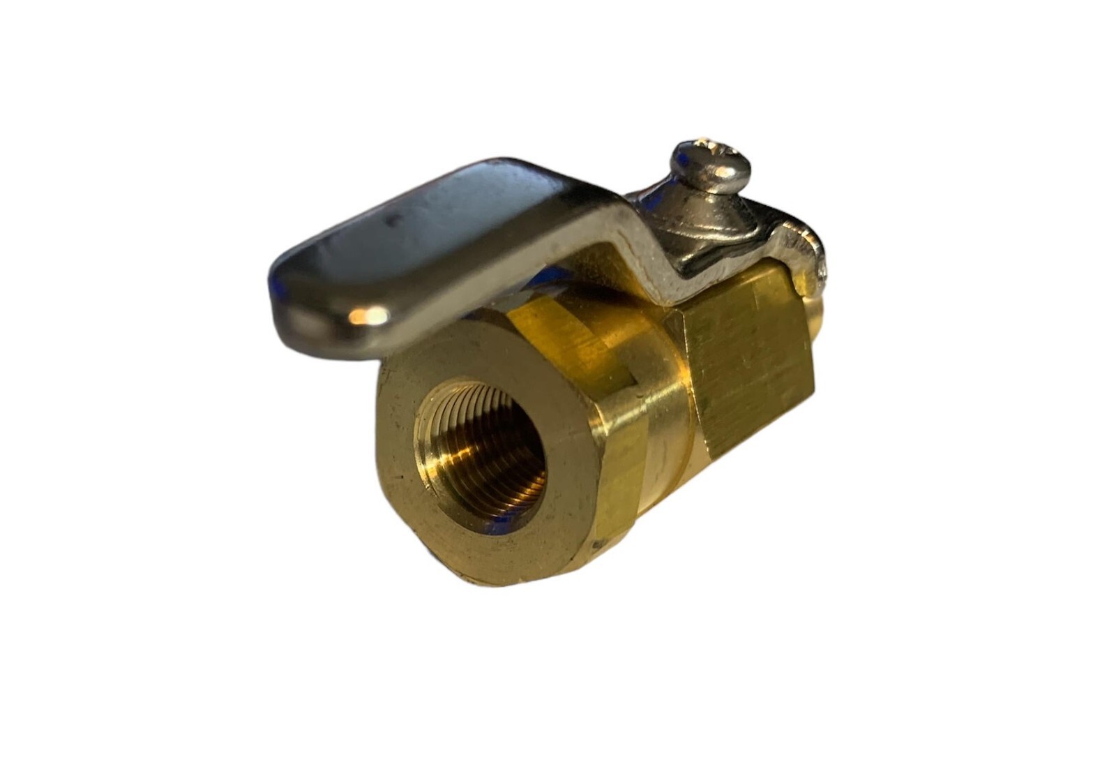 Full Port Brass Mini Ball Valve 1/8 NPT Female X Male W/ Internal Viton Seat