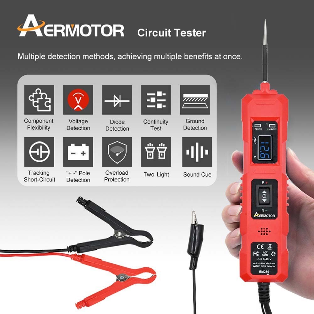 6-48V Automotive Digital Power Probe Circuit Electrical Tester Device System