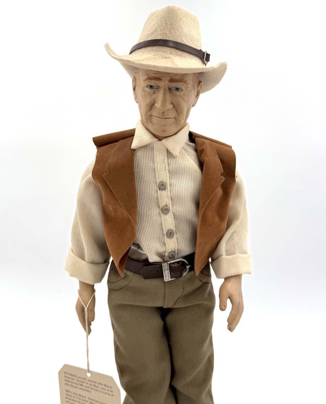 VTG 1981 Effanbee John Wayne Doll Legend Series w/ Tag Cowboy Western