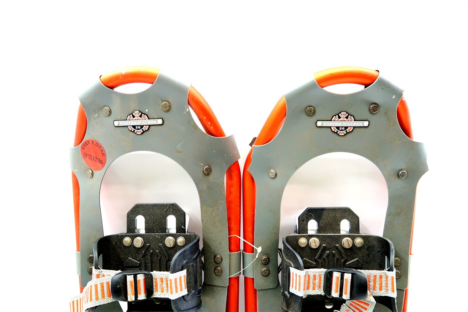 LL BEAN WINTER WALKER 26 Snowshoes Orange and Gray ~ Nice Condition