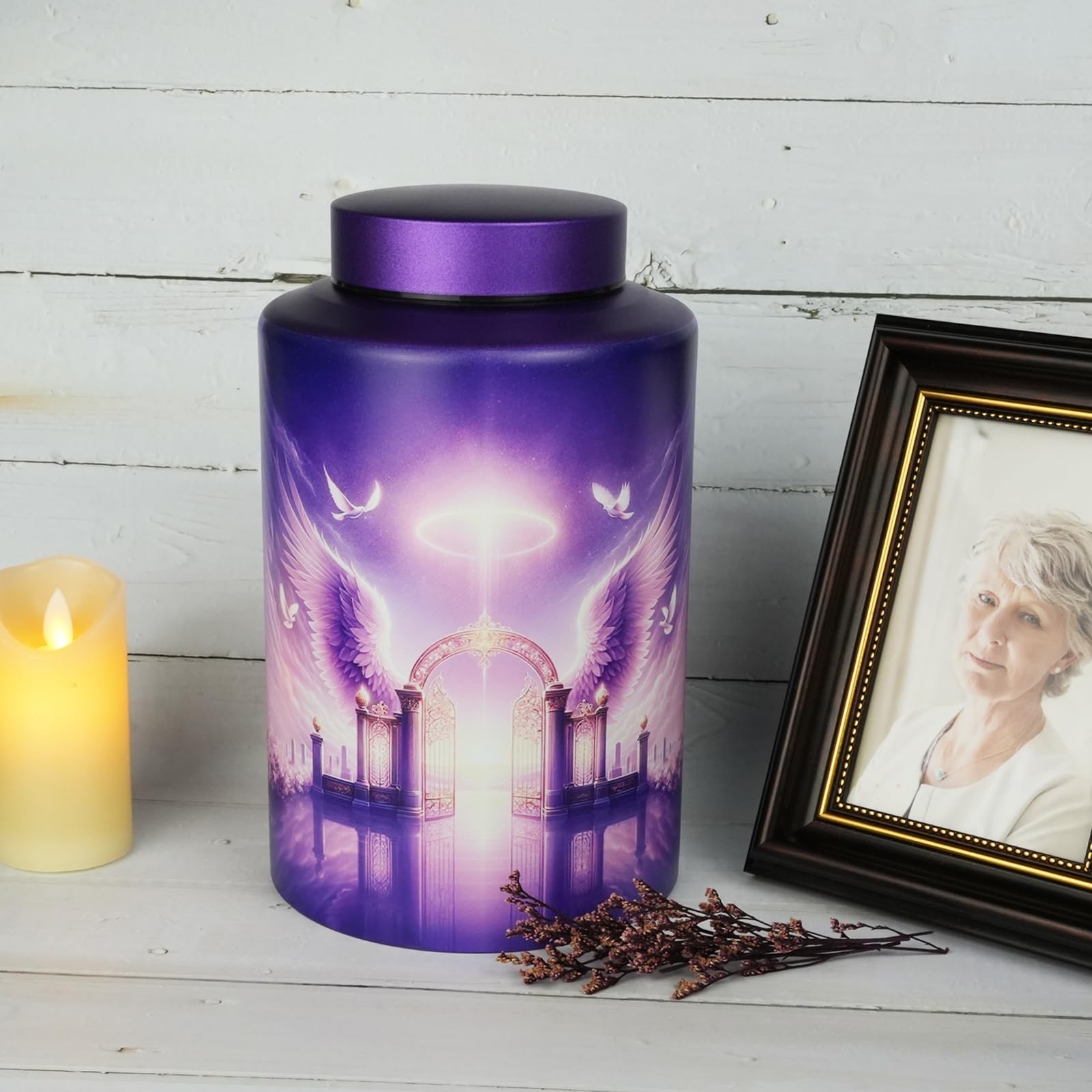 Mianachilu Large Cremation Urn for Adult Female Male 220 lbs, Purple