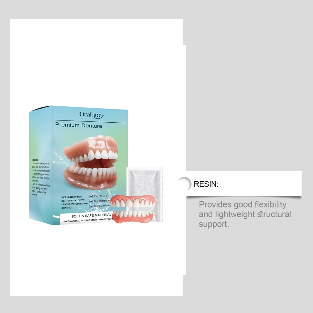 Moldable False Teeth, Veneers Teeth for Women and Men, Upper and Lower Match