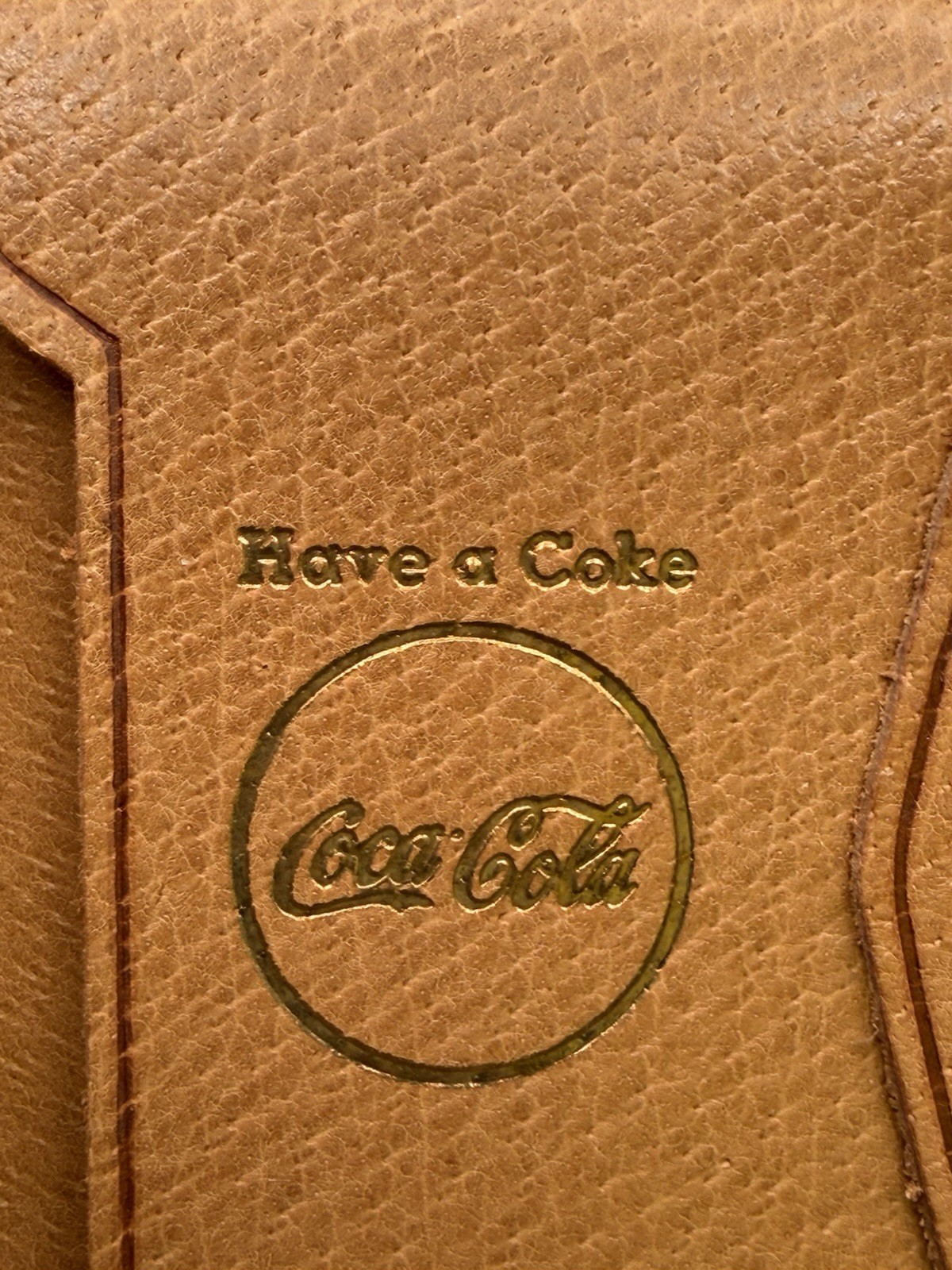 Vintage Coca Cola Pigskin Wallet w/ Box NIB NOS BILLFOLD WOW UNUSED