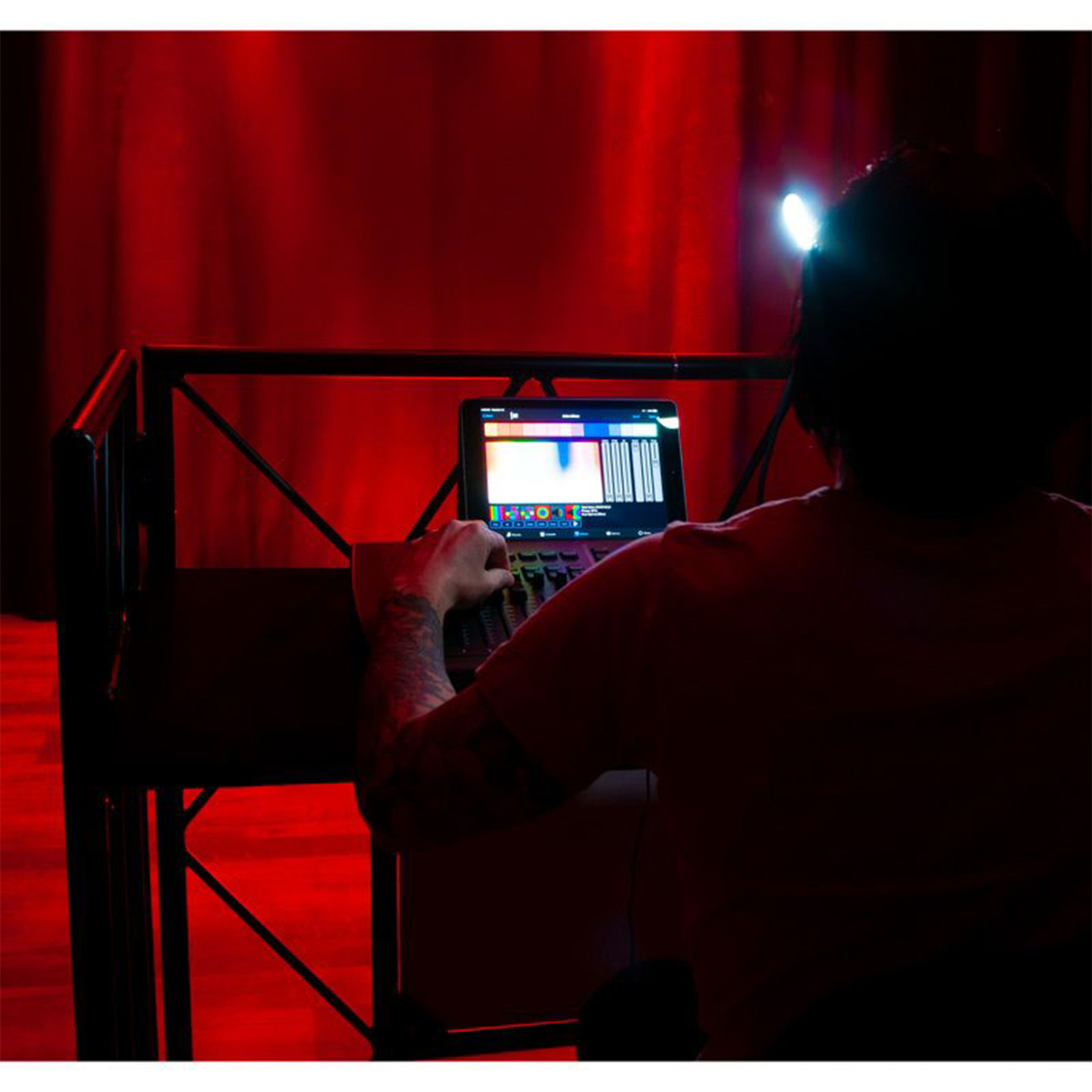 American DJ Pro Event Table 2 MB Foldable Metal DJ Booth Facade in Matte Black