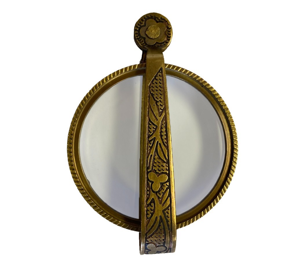 Schooner Bay Co. Antiqued Brass Folding Magnifying Glass, Antique Style