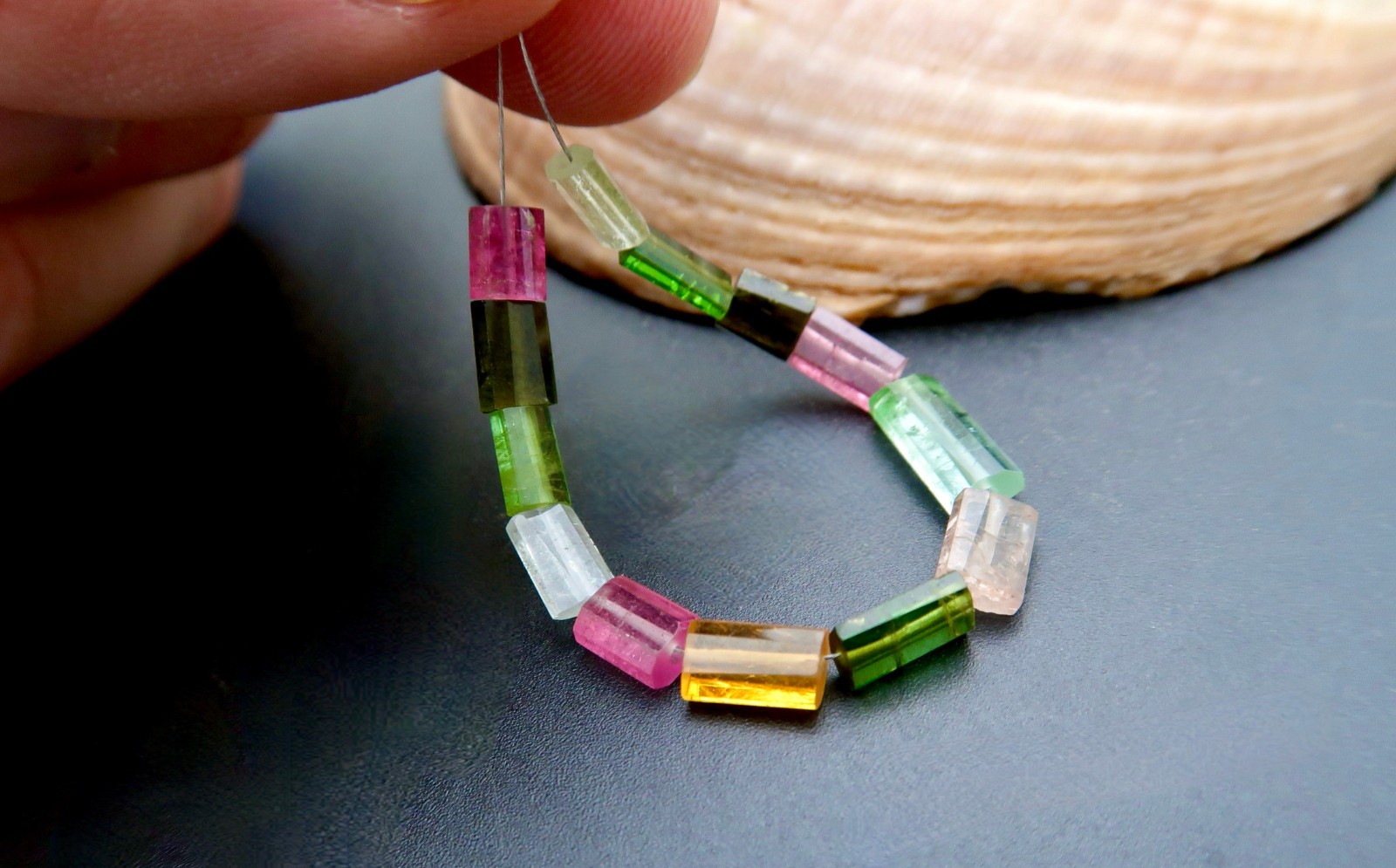 NEW GORGEOUS AAAAA MULTI COLOR TOURMALINE GEMSTONE BEADS FACETED CYLINDER BEADS