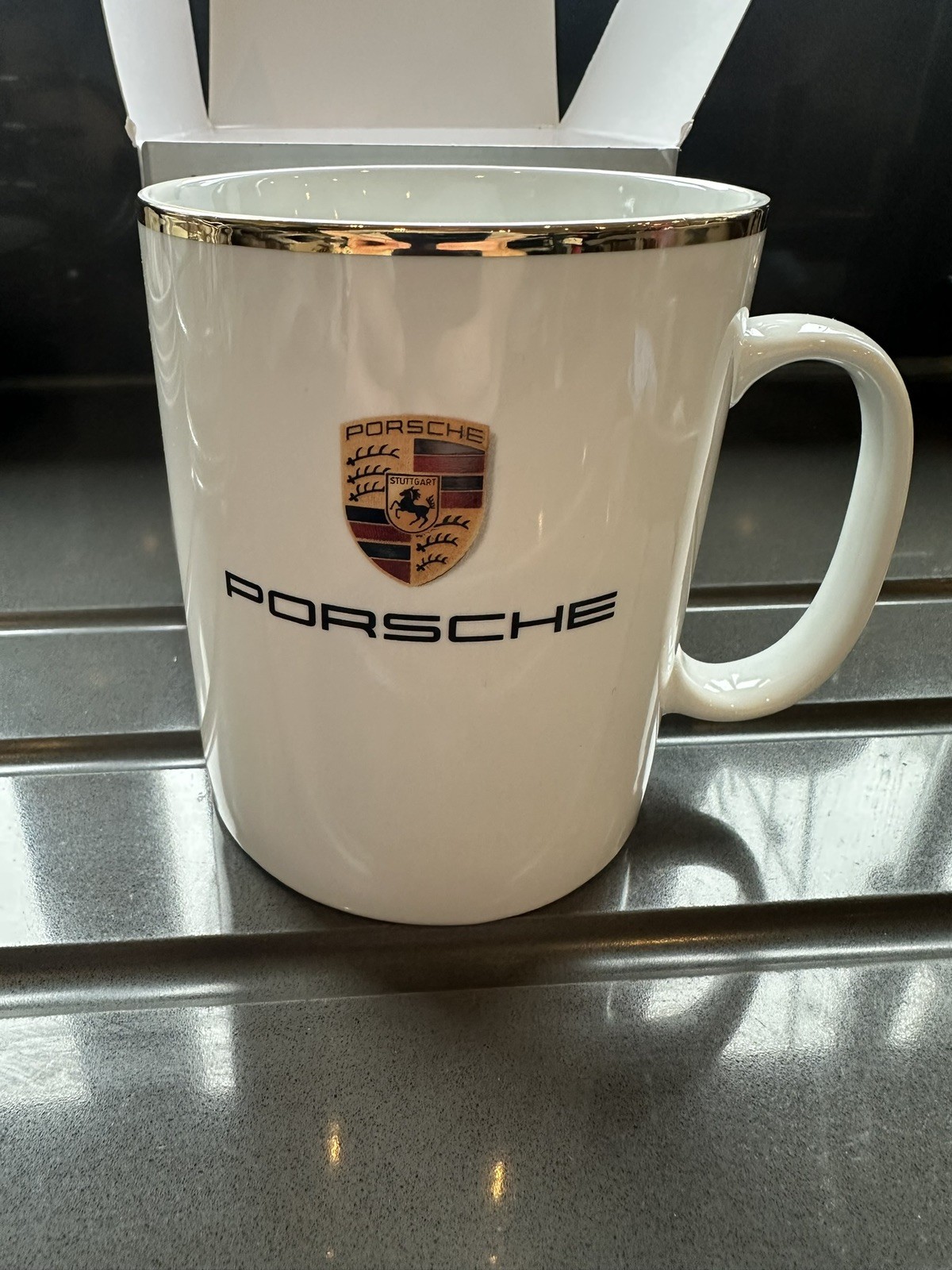 Porsche Crest Cup Large Gold Rim – Porsche Driver’s Selection New Boxed