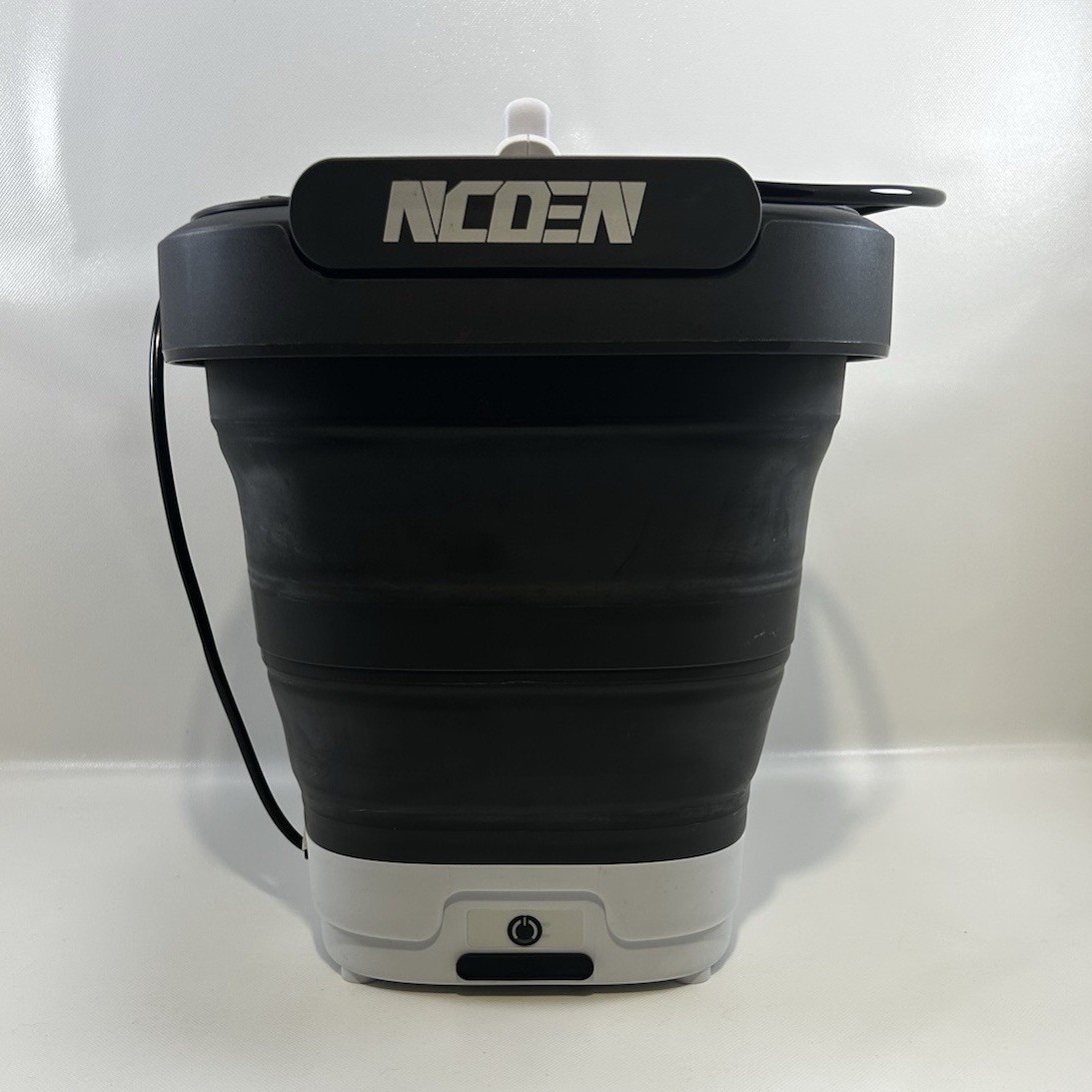 NCOEN Foldable Portable Camping Wash Basin with Hose, Black/Gray/White