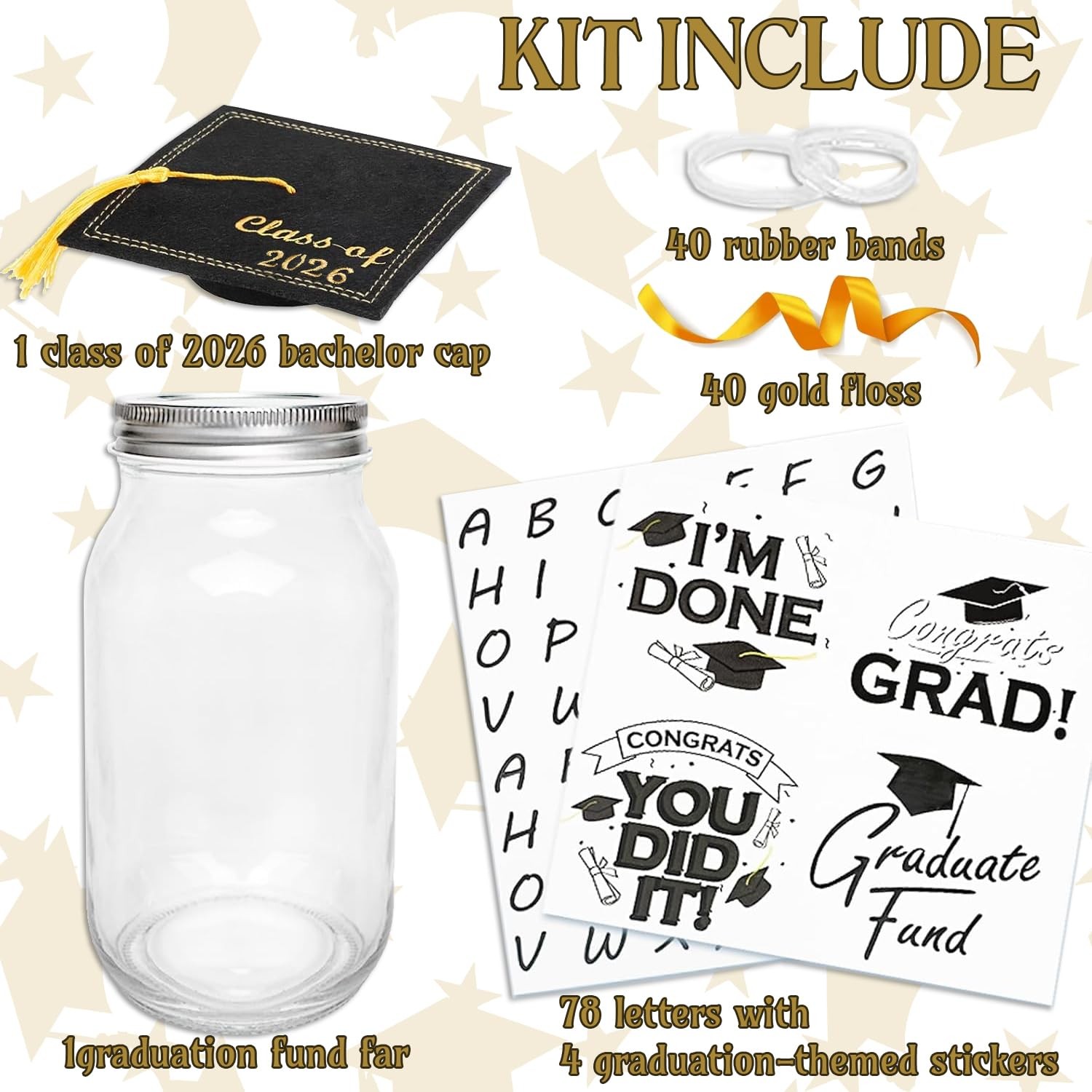 Graduation Gifts 2026 - Personalized Name Mason Jar - Filled with...