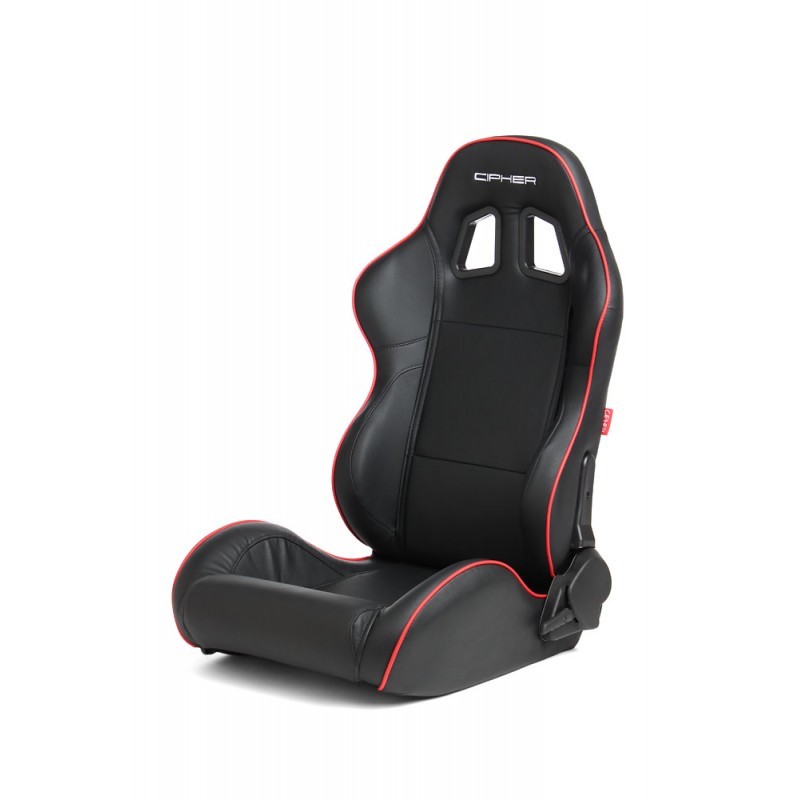 Cipher Black+Red Piping Racing Seats & Seat Brackets for 15-23 Polaris Slingshot