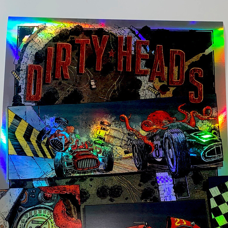 Dirty Heads Poster Raleigh NC Red Hat Amp 2023 S/N Silkscreen Official *FOIL* #d