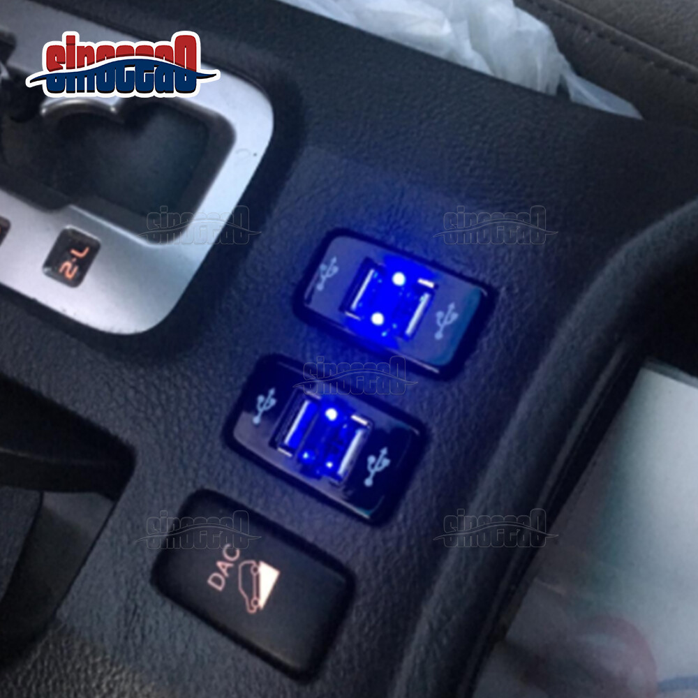 2.1A Dual USB Ports Power Socket Charger Button for Toyota Tacoma Tundra 4Runner
