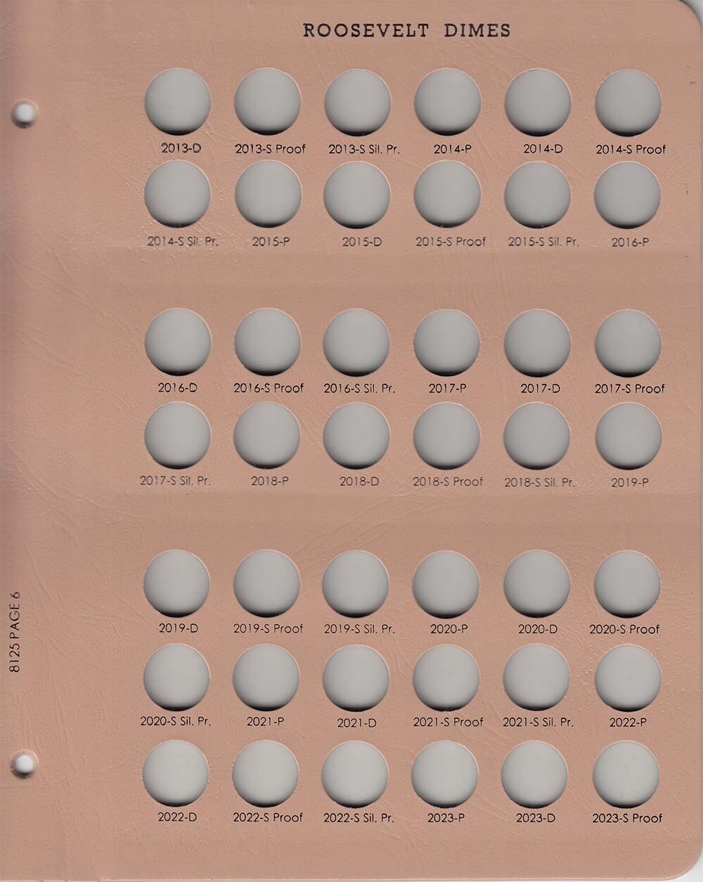 Roosevelt Dimes Dansco Coin Album w/ Proof 1946-Date Model 8125 US Free Postage