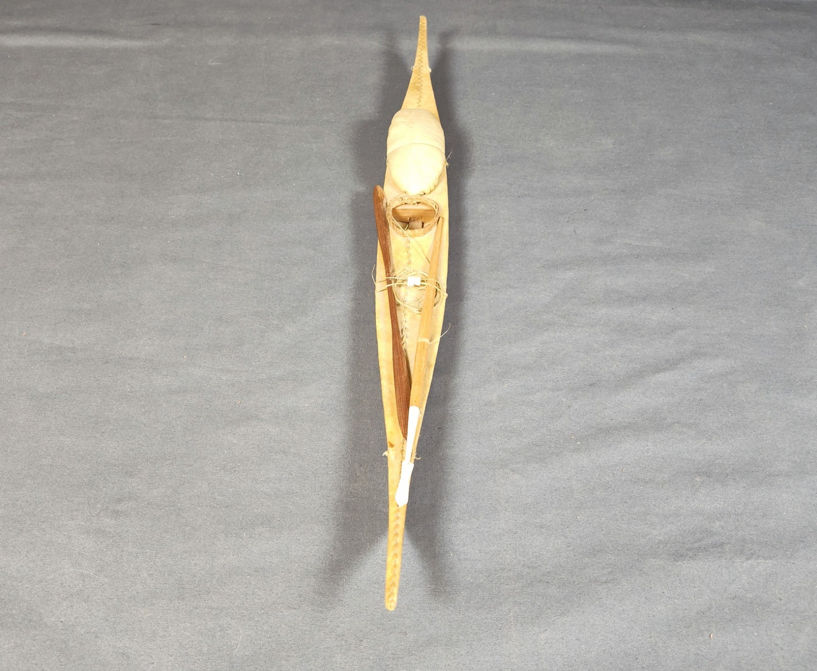 Antique Inuit Kayak Model c. 1900-1920 Authentic Detailed Handcrafted Piece 20"