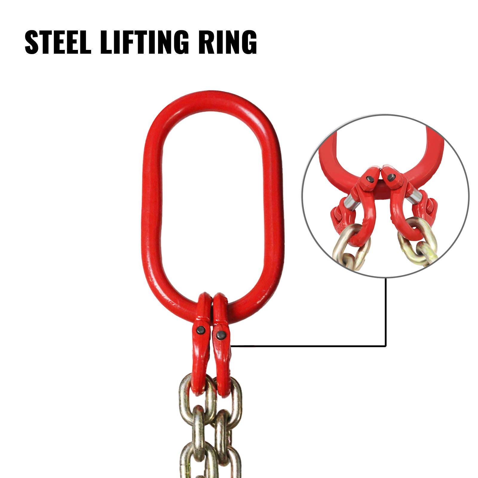 One 5/16"x6' G80 Chain Lifting Sling w/2 Legs 3T/6600lbs Capacity w/ Grab HooK