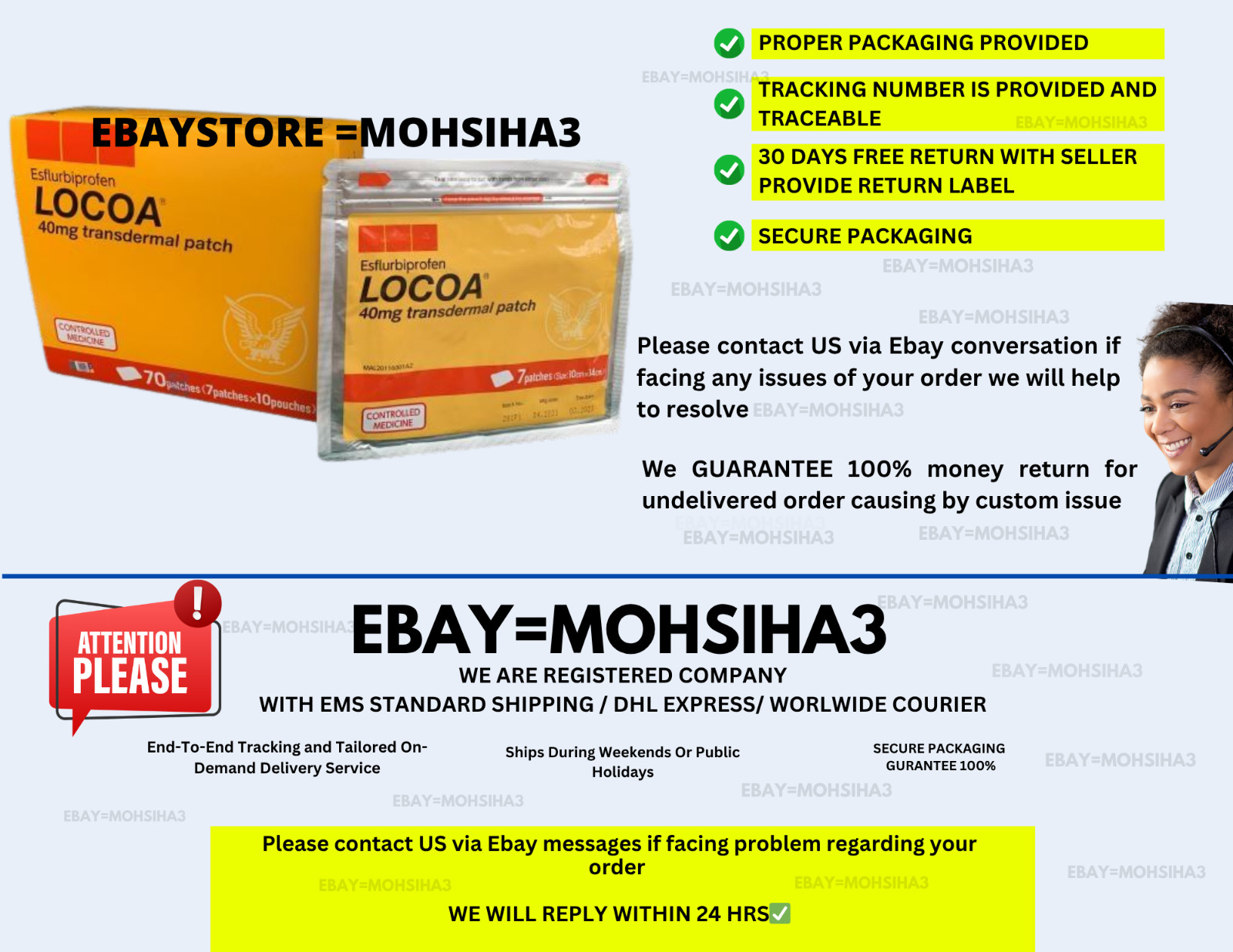 5 Pack ( 35 Patches ) LOCOA 40mg Transdermal Joint Pain Relief - SHIP FORM US