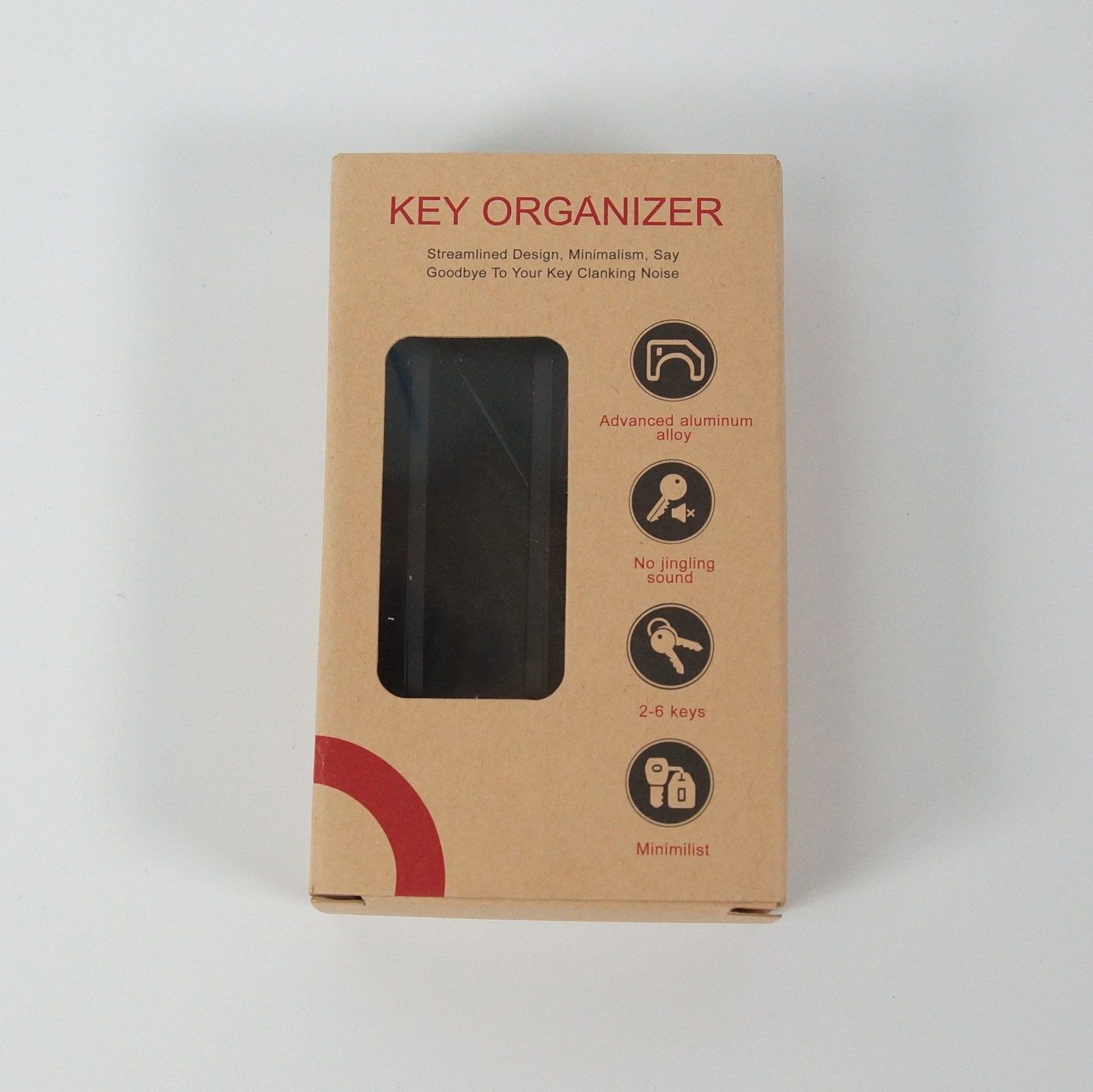 Compact Key Organizer – Minimalist Aluminum Key Holder for 2–6 Keys Black, Gift