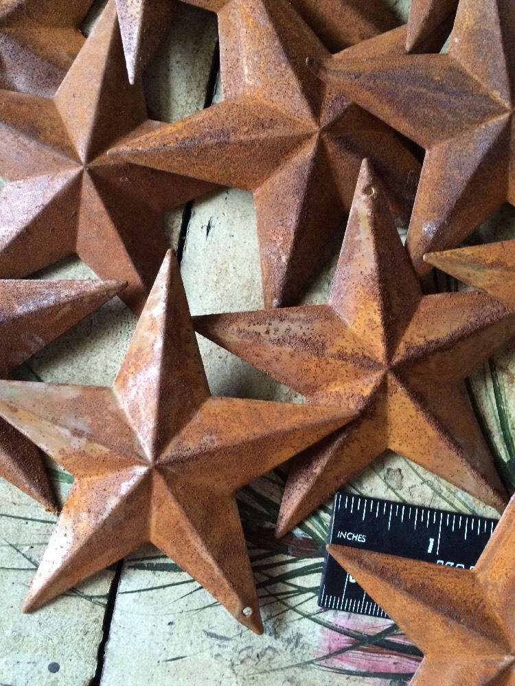 Lot of 25 Rusty Barn Stars Star 3.75 in 3 3/4" Primitive Country 2D Rust Supply