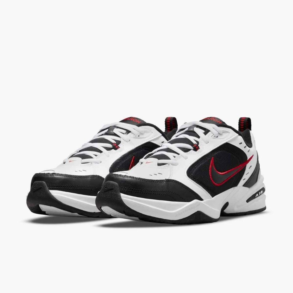 Nike AIR MONARCH IV Men's White Black Red 101 Walking Shoes Medium & WIDE WIDTH