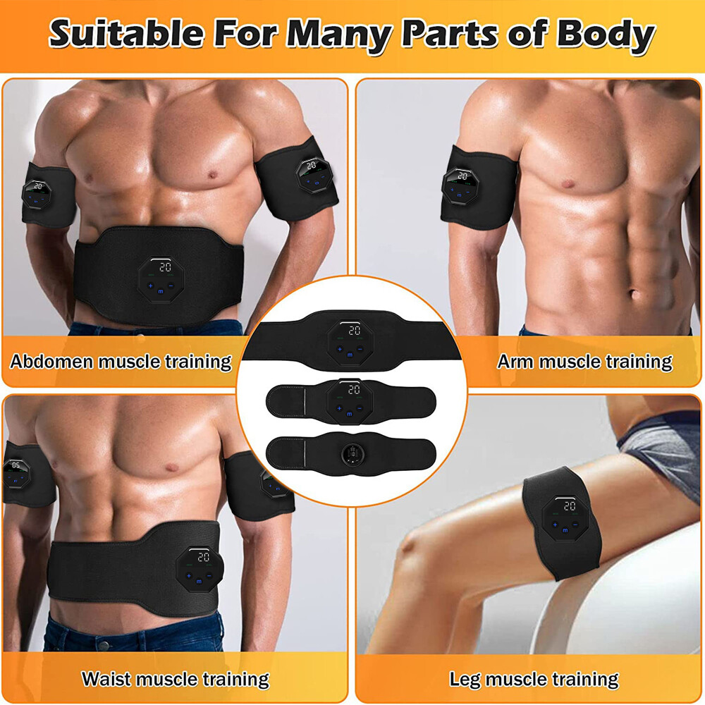 Abdominal Toning Belt Abs Training EMS Electric Muscle Stimulation Rechargeable