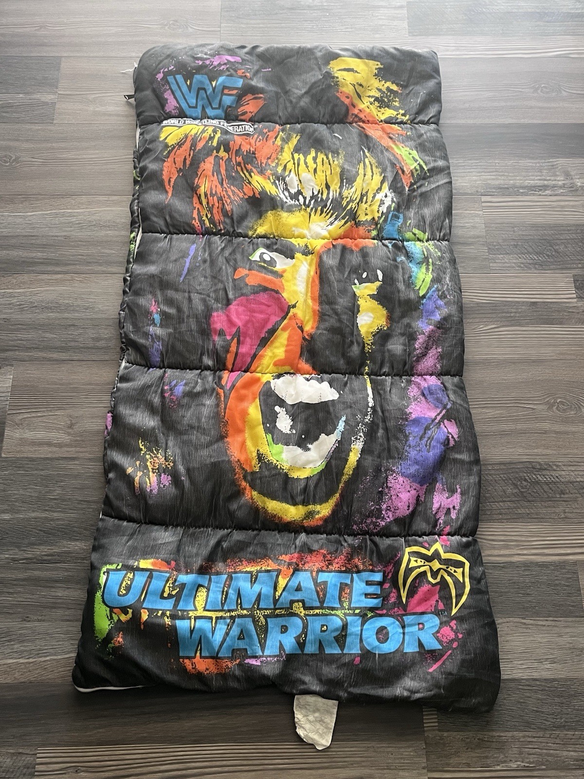 VTG 90s World Wrestling Federation WWF Ultimate Warrior Sleeping Bag RARE 30x57