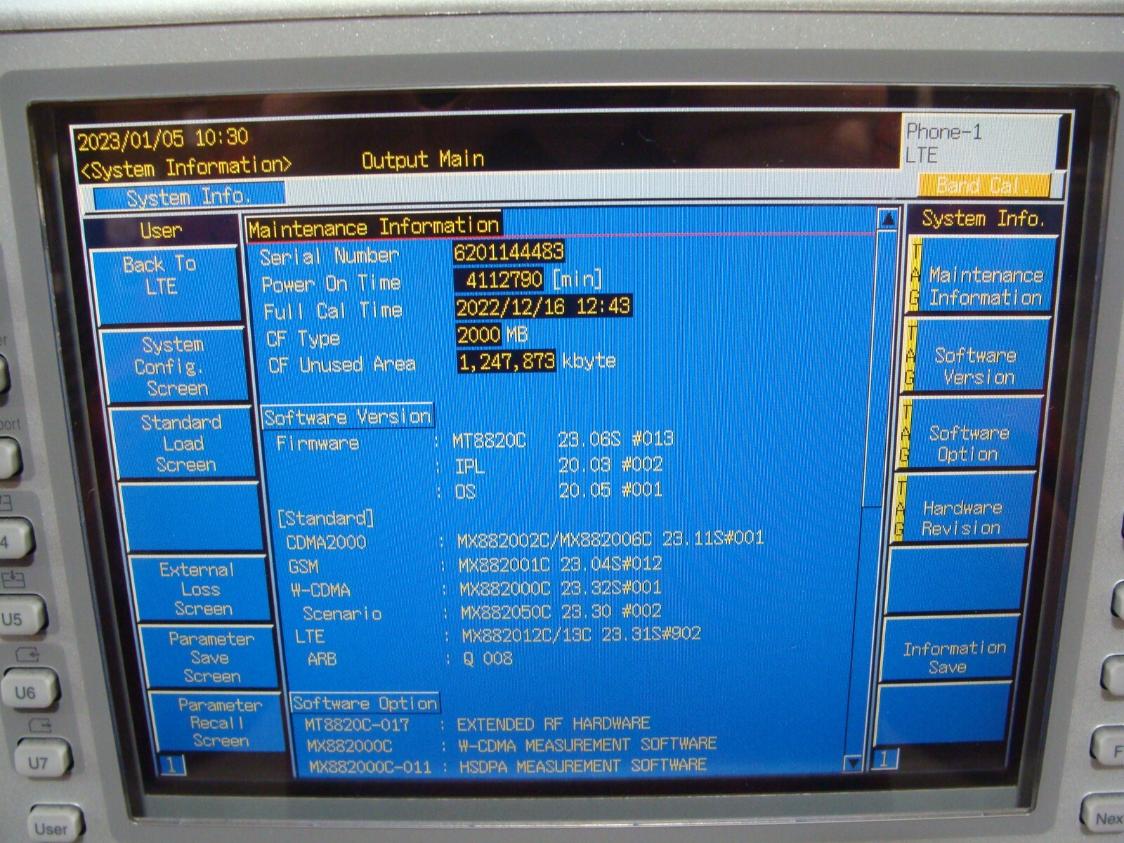 Anritsu MT8820C Radio Communication Analyzer + LTE FDD / TDD & Spectrum Monitor