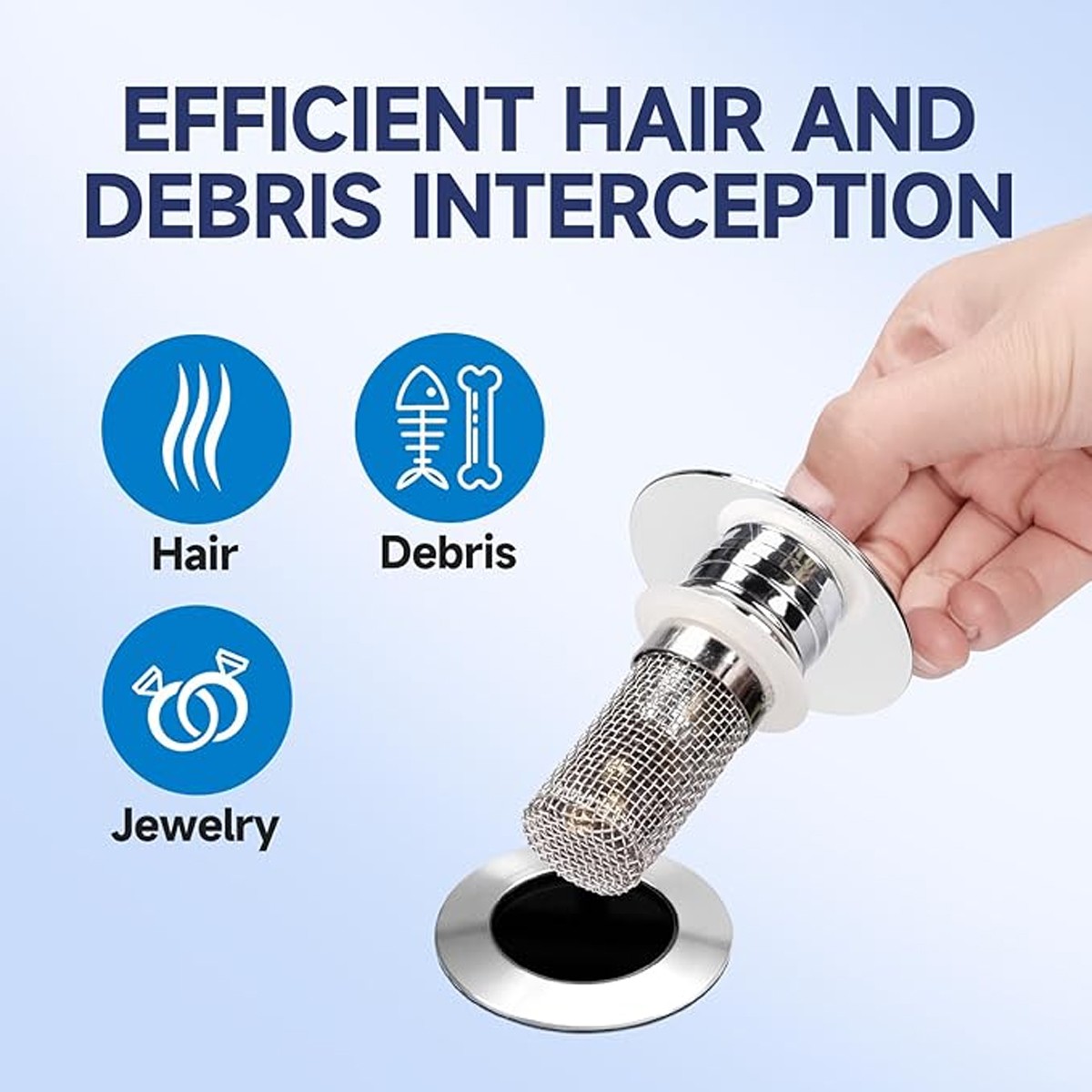 Stainless Steel Floor Drain Filter, Isolate Odor Pop Up Sink Drain Filter（2Pcs）