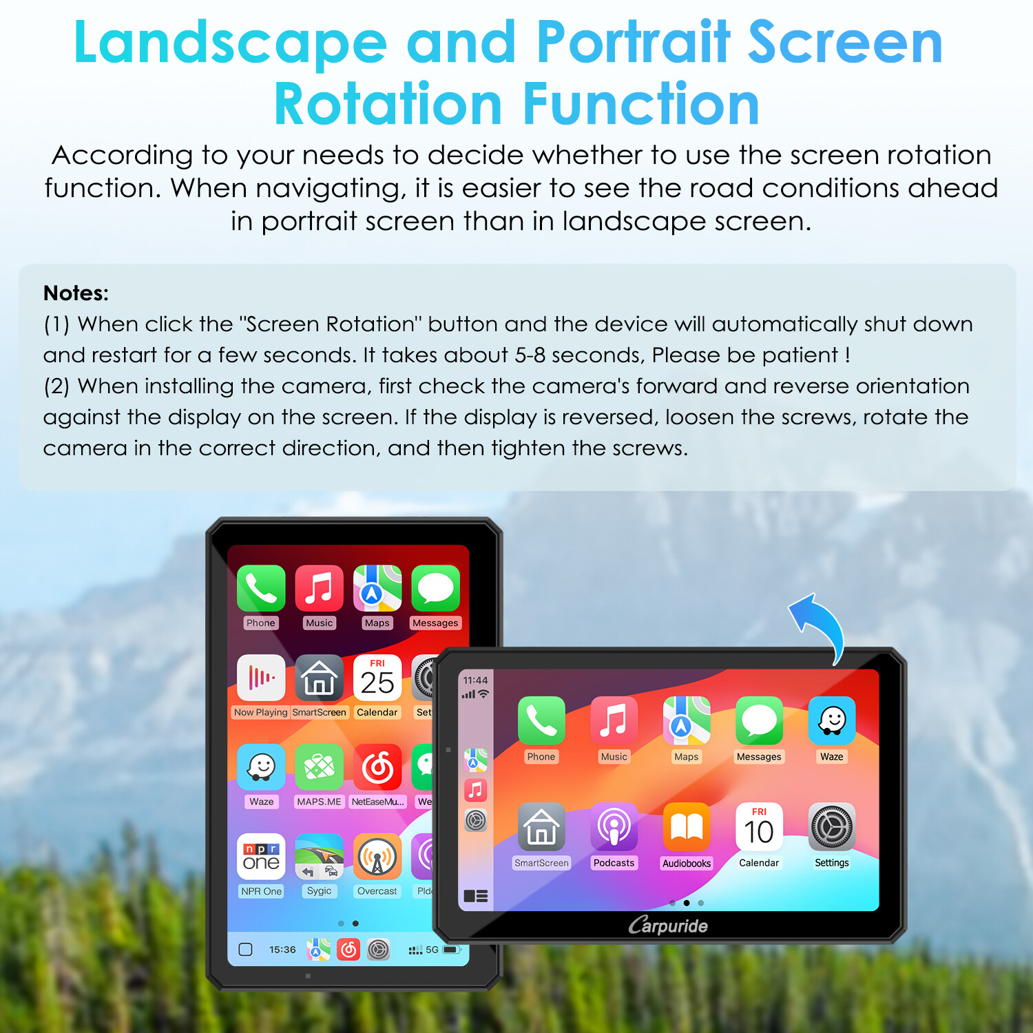 Carpuride W712D Moto Stereo Waterproof Dual Camera Wireless Carplay Android Auto