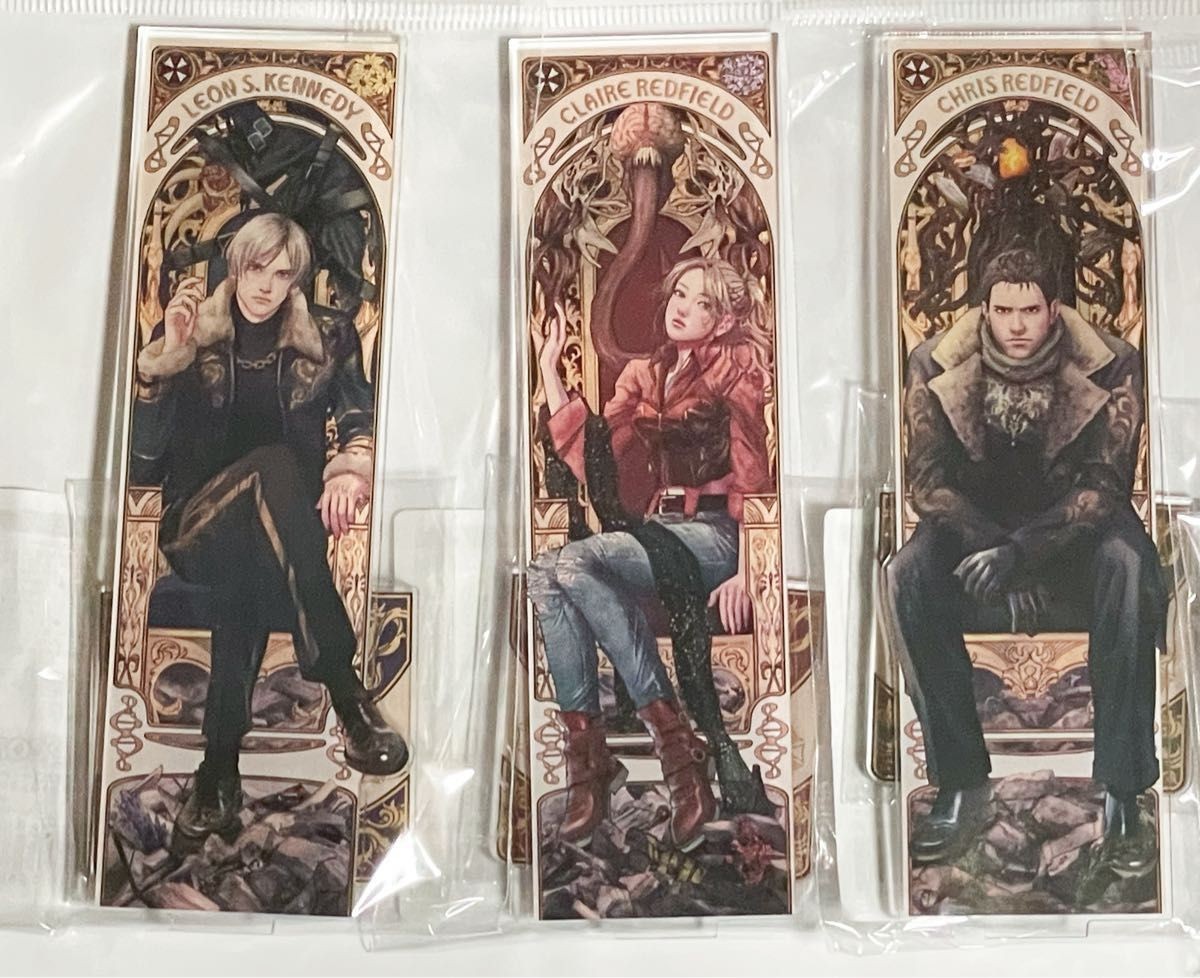 Resident Evil 30th Anniversary Art Nouveau Acrylic Stand Bookmark Complete Set