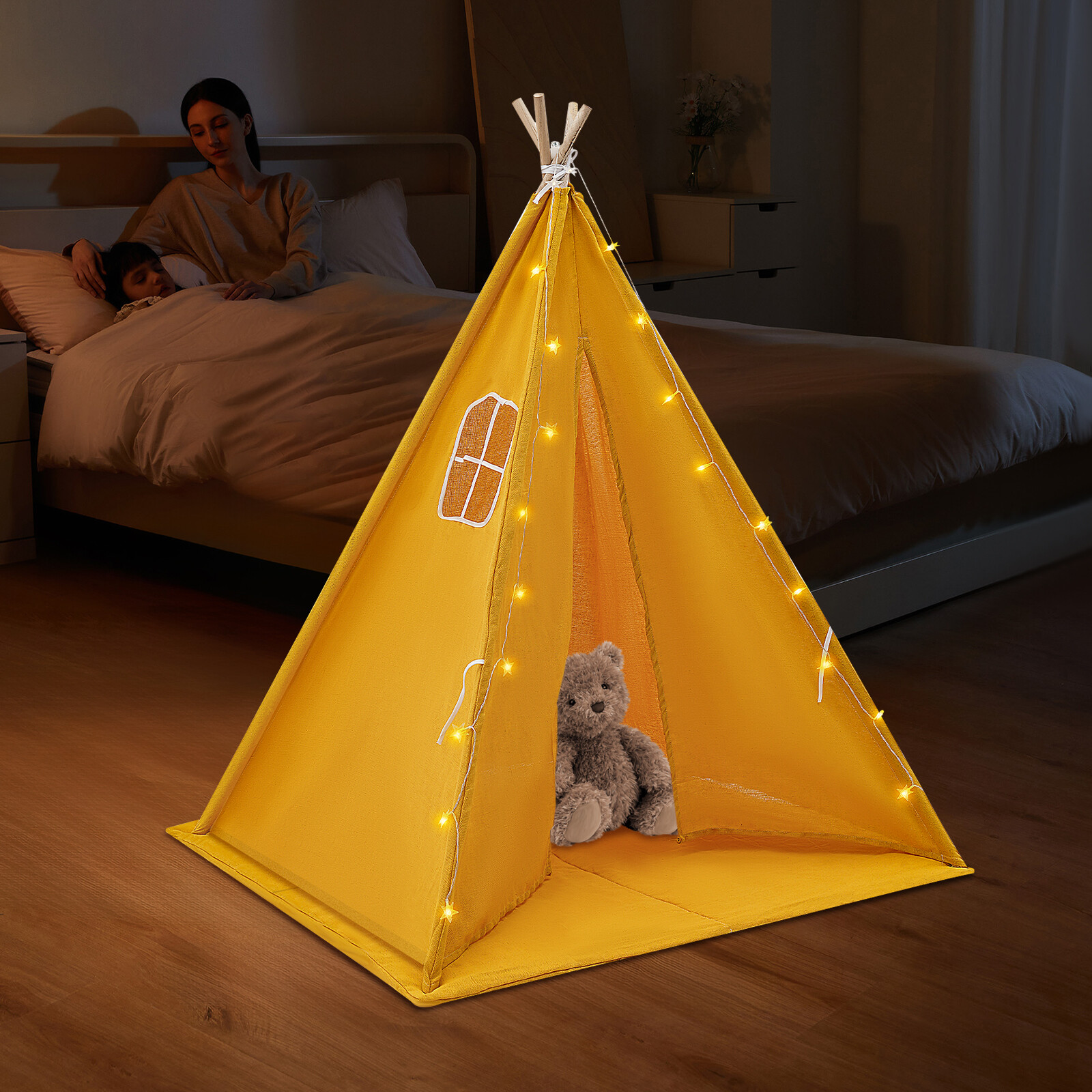 Children's Indoor Playhouse Play Tent With Light for 1-3 Kids Home Tent For Kids
