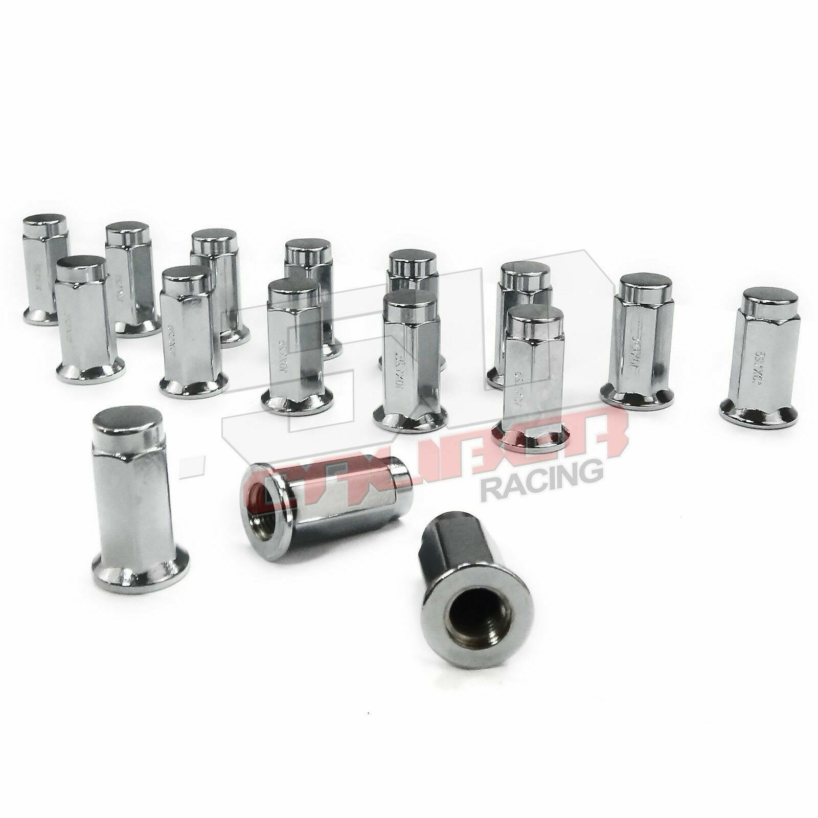 16 Pack - Flat Lug Nuts 12x1.5 17mm Hex Chrome RZR XP1000 S 900 1000 Maverick X3