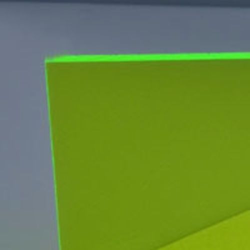 1/8" (3mm) Green Fluorescent Acrylic 12" x 12" Plexiglass Sheet Neon Color AZM