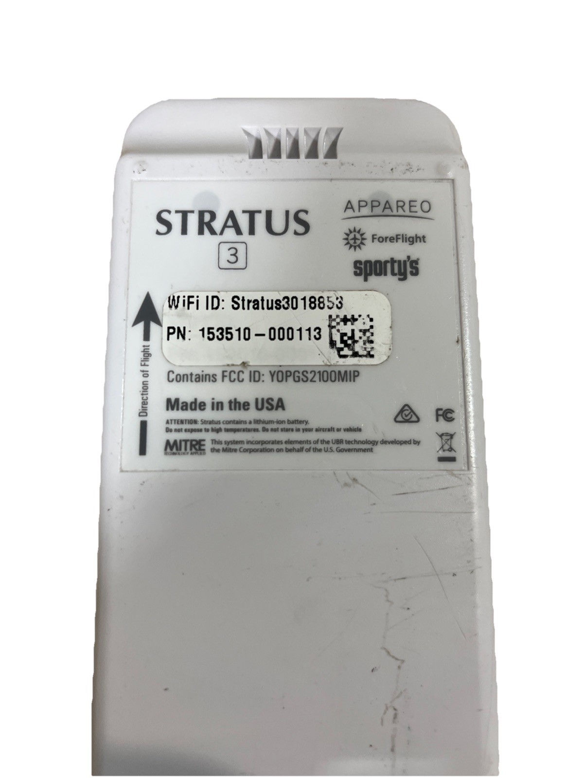 Appareo Stratus 3 Portable ADS-B Receiver Airplane Flying adsb aviation