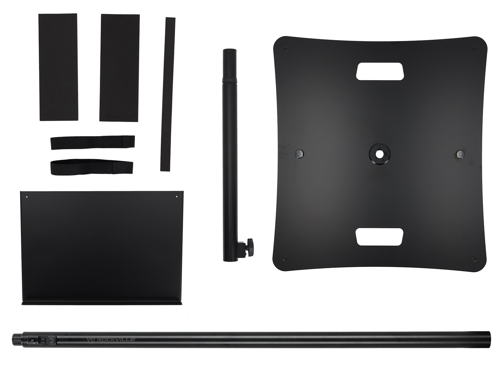 Rockville RLF2 BLACK 10 Foot Solid Base Speaker/Lighting/Projector DJ Stand+Bag