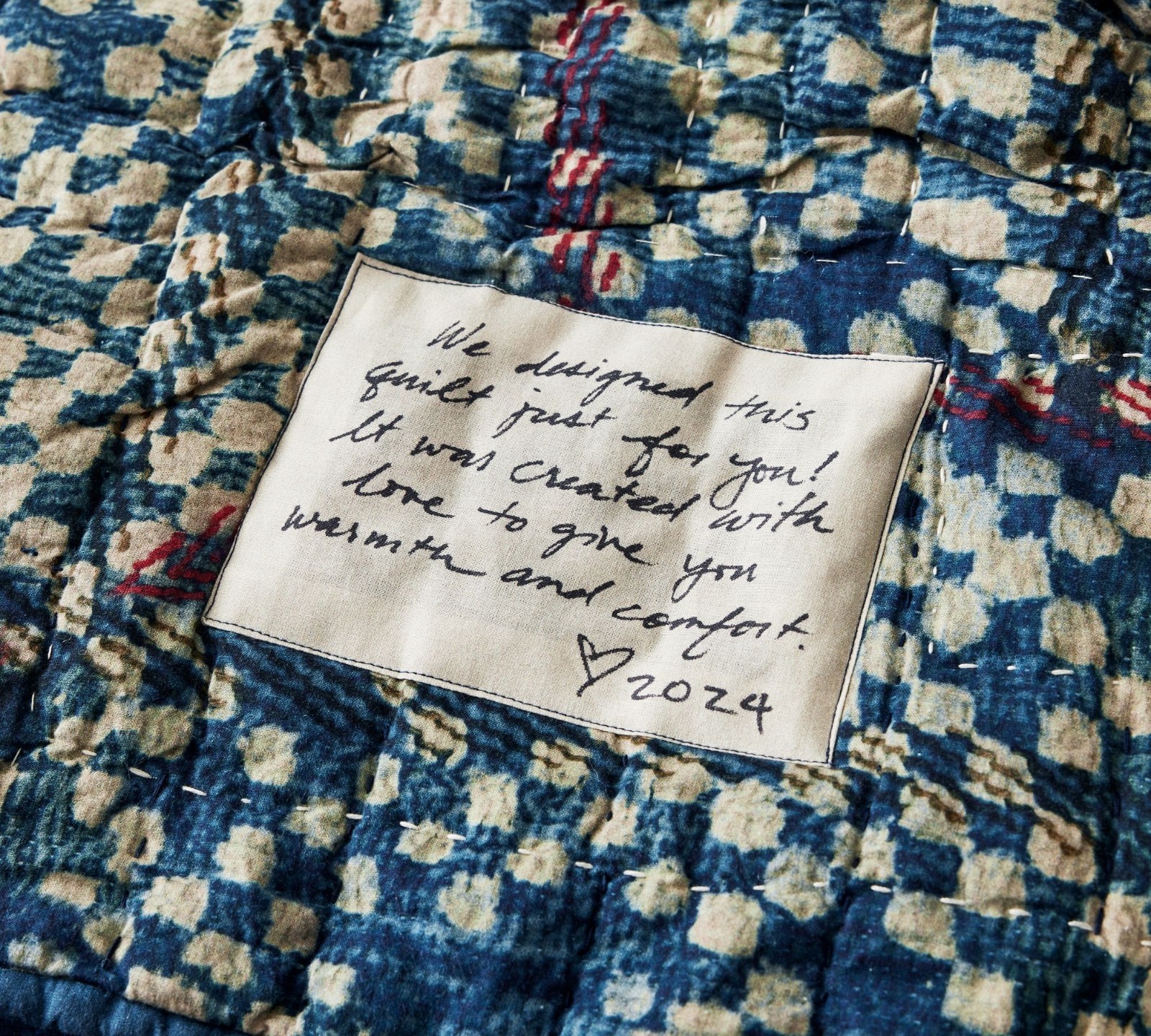 Pottery Barn Love Handcrafted Reversible Quilt King/Cal.King