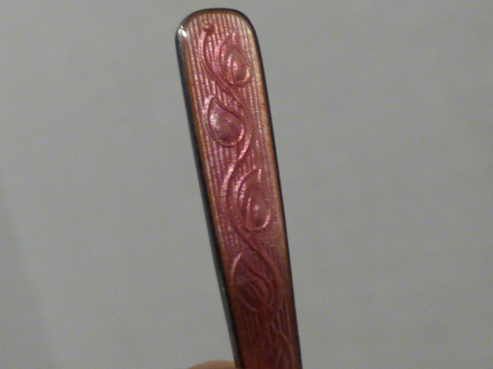 Antique Denmark Salt Cellar & Spoon & Pepper Shaker Sterling V.B. VB Pink Enamel