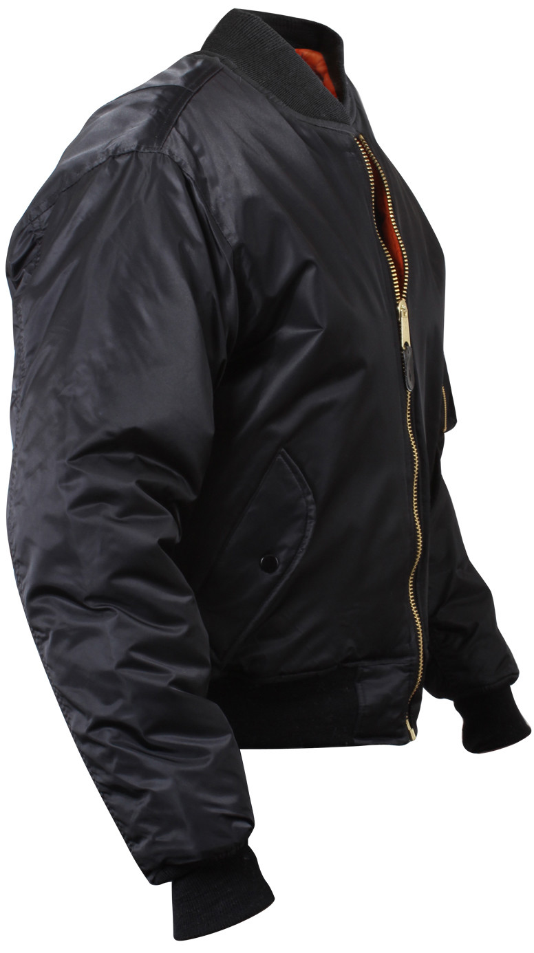 MA-1 Flight Jacket Military Bomber Coat Reversible Orange MA1 Army Air Force