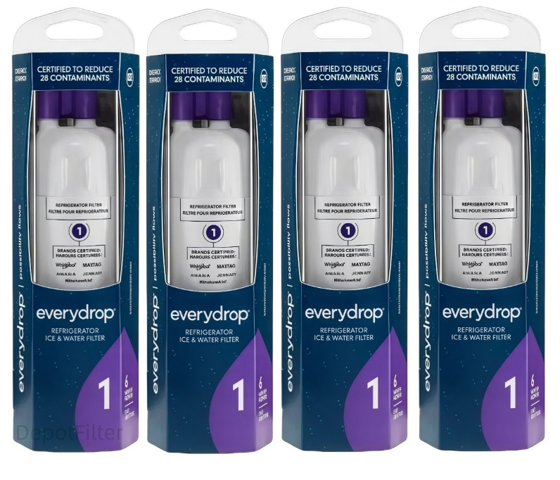 4PCS ΕVΕRY DROP ΕDR1RXD1 Refrigerator ICE Wate Filter 1 Replacement White