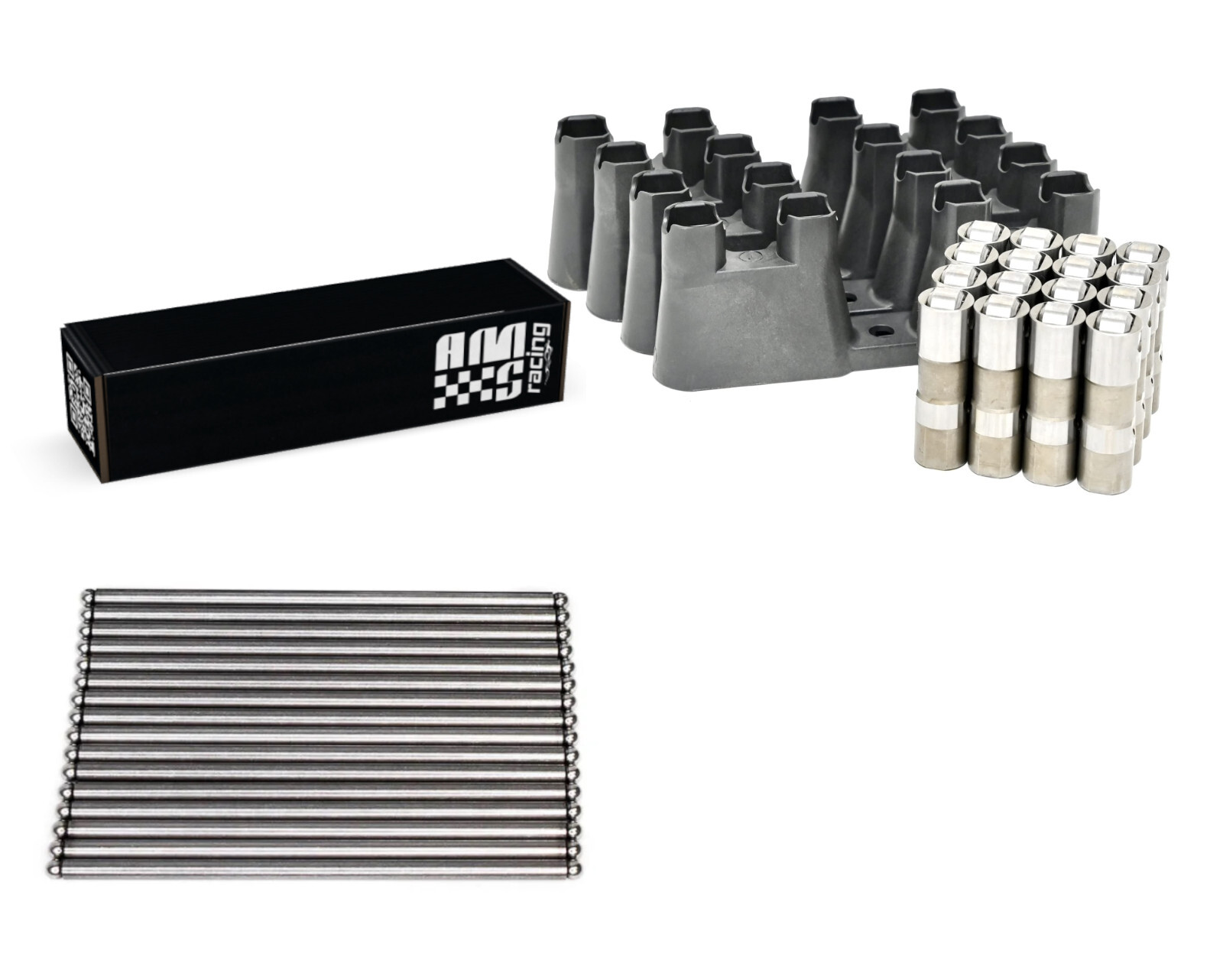 Delphi LS7 Lifters w/ Guide Trays & 7.400 Pushrods for GM LS 4.8 5.3 5.7 6.0 6.2