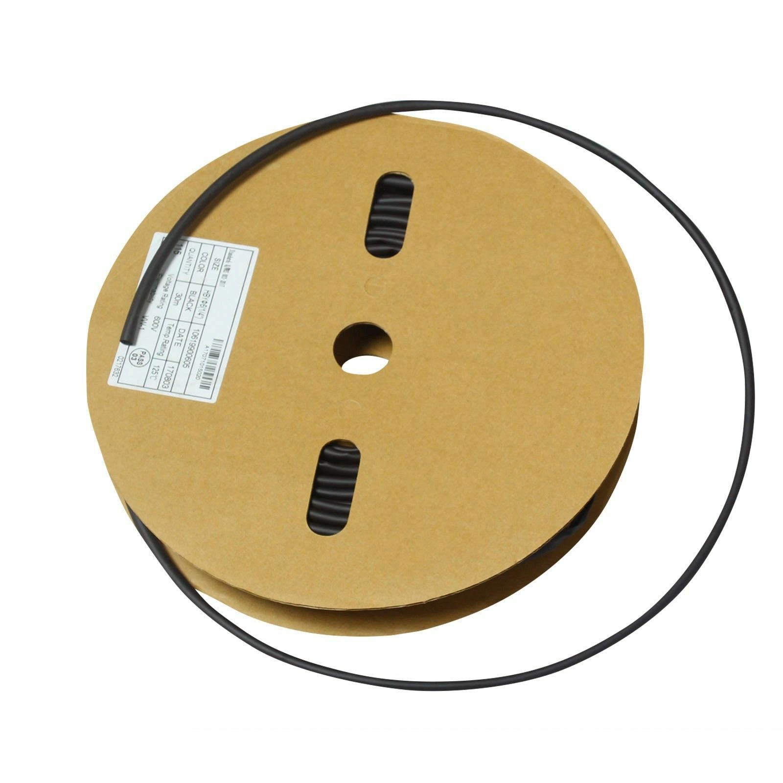 100 FT 100 Feet Black 1/4" 6mm Polyolefin 2:1 Heat Shrink Tubing Tube Cable