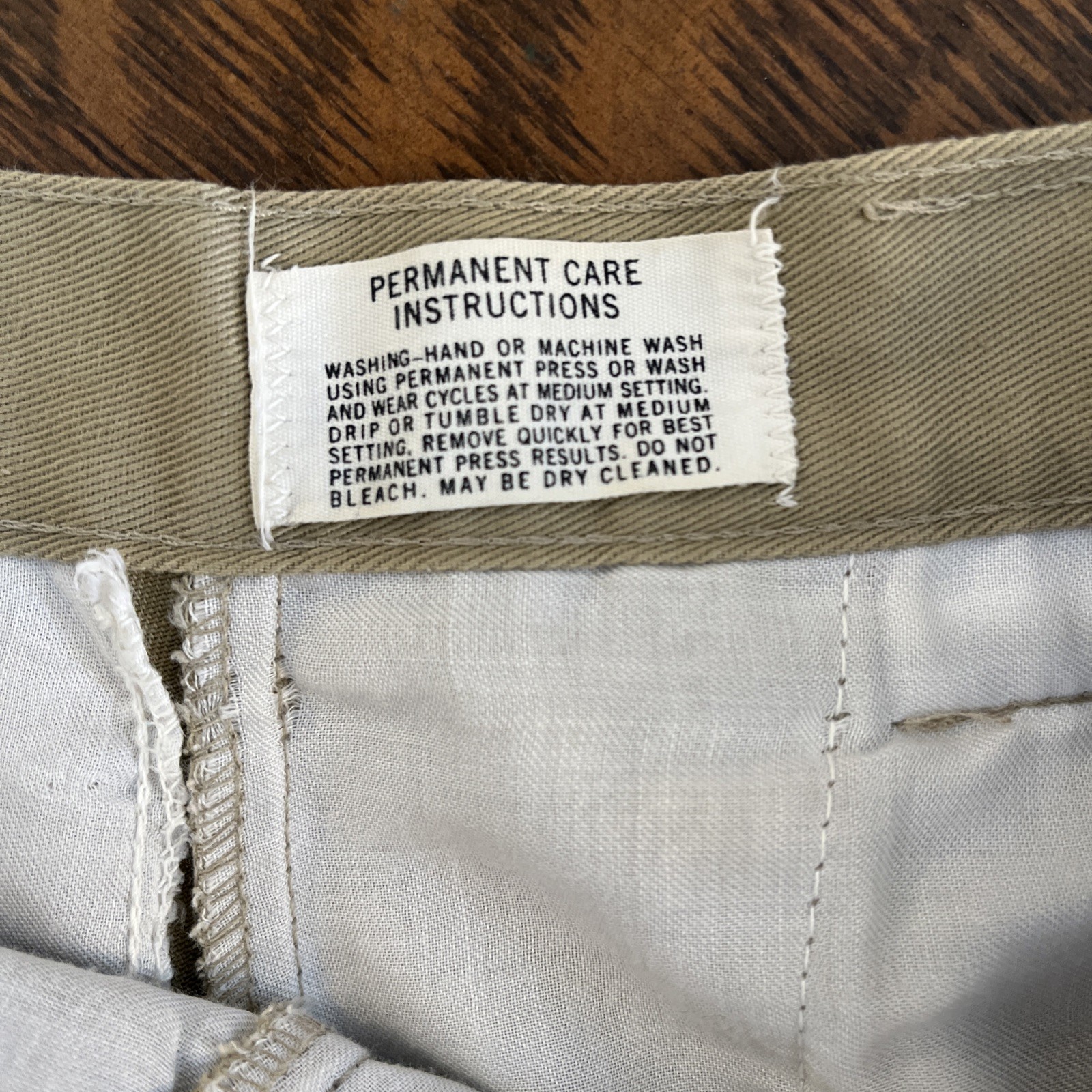 Vintage 70s Mens Bell Bottom Flare Pants Tan Cotton Waist 30 Inseam 31 Wright