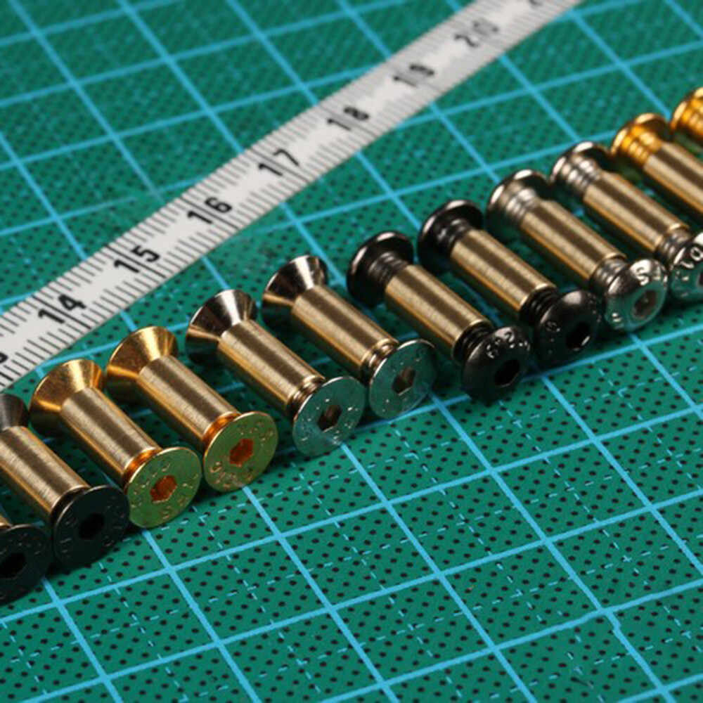 10pcs Stainless Steel Brass Knife Handle Pins Fasteners Rivets Screw Bolts DIY