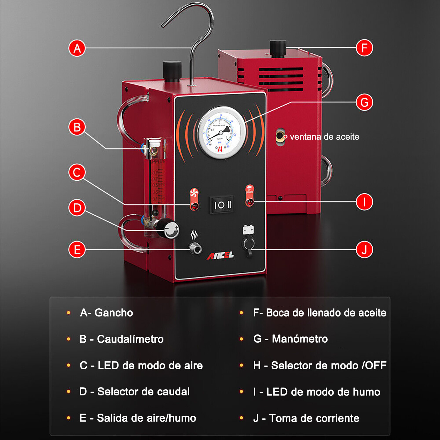 ANCEL S300 Automotive EVAP Smoke Machine Diagnostic Tool Vacuum Leak Detection
