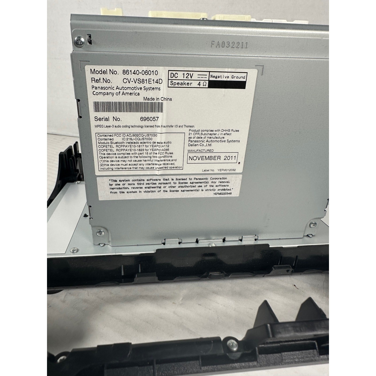 Toyota Camry Navigation Touchscreen CD Player GPS Radio 86140-06010 2012 2013